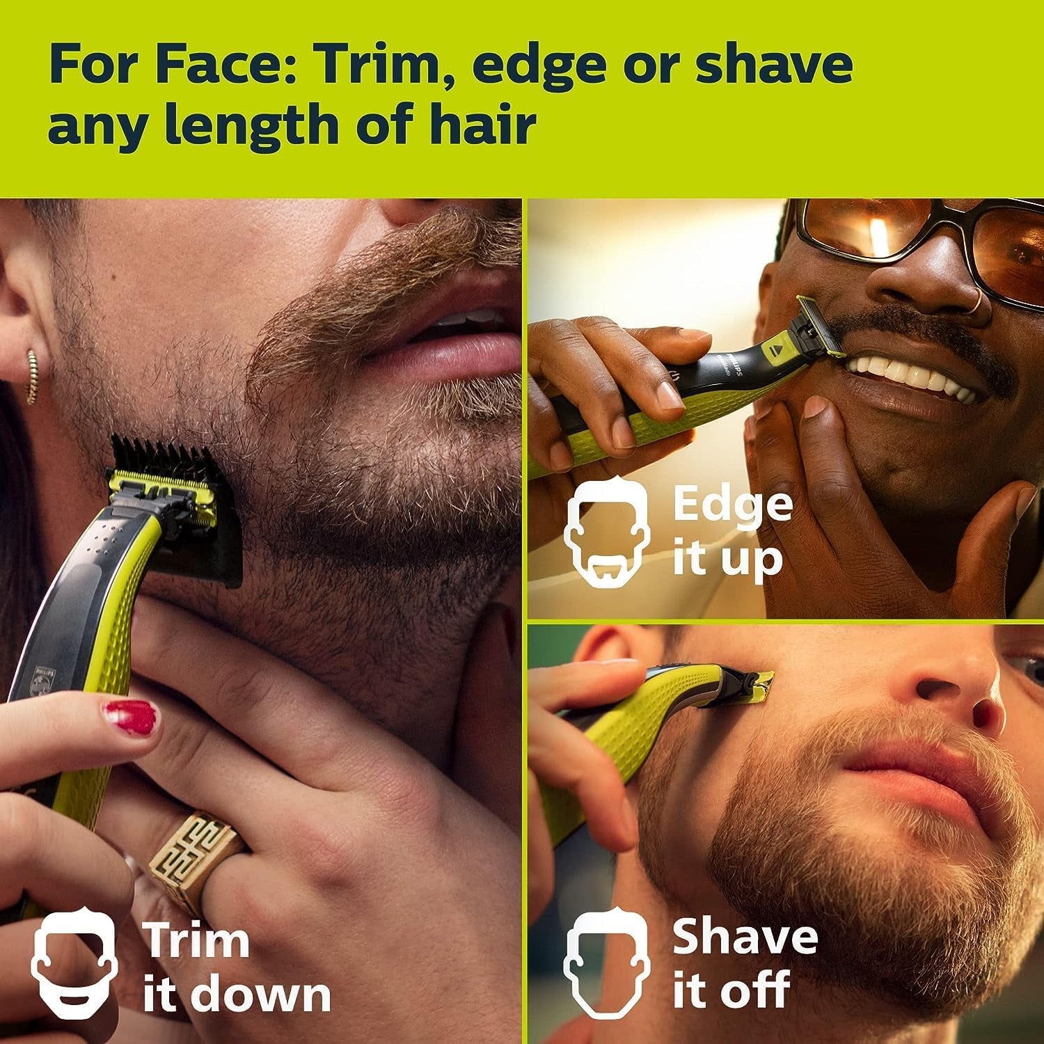 Oneblade 360 Face, Wet & Dry, Trim, Edge & Shave with the 360 Blade, QP2724/22