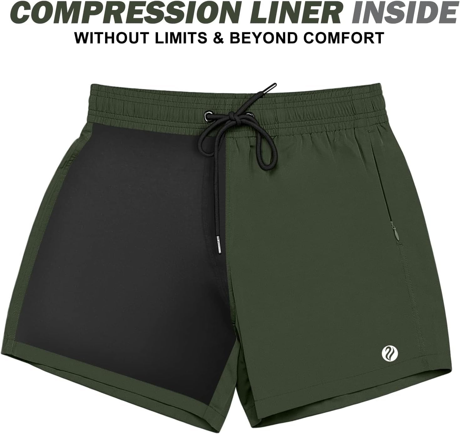 Elevate Your Beach Style with Men's Quick Dry Swim Trunks - 5 Inch Inseam with Comfortable Compression Liner and Secure Zipper Pocket